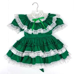 vintage girls dress‎ Emma’s Rainbow full circle skirt pageant holiday